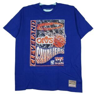 Cleveland Cavs Mitchell & Ness NBA‎ L Large Shirt 1992 Playoffs Swish Blue NWT